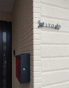 ステンレス切り文字表札ミバエ