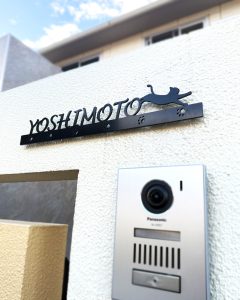 表札 アイアン 切り文字 猫